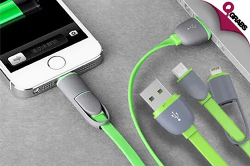 For QR39 Charge & Sync Apple Products and Samsung Galaxy Phones with a 2-in-1 Charging Cable! (QR99 Value)